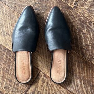 Madewell Black Leather Mules